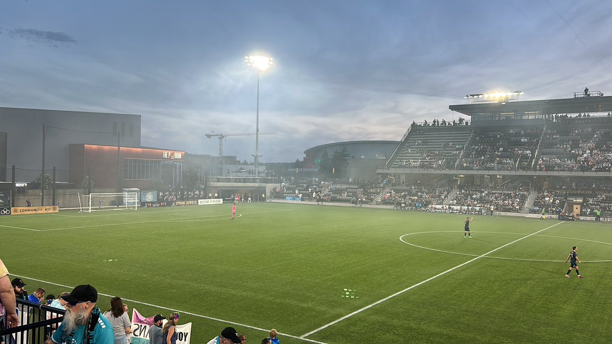 andrewquinny's tweet photo. BREAKING: Smoke bombs have been released at the ICE protest in Spokane and smoke is flooding into One Spokane Stadium during the Spokane Velocity match. @KREM2 https://t.co/bM3k4BCeVN