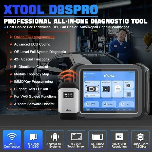 vipprogrammer_'s tweet image. #D9SPro automotive Full system Fault detector supports 42 common special functions such as throttle adaptation, ABS bleeding, service light reset, EPB test, SAS calibration, BMS reset, injector coding, DPF regeneration, and TPMS reset.
#carrepair #carprogrammer #ecufixtool