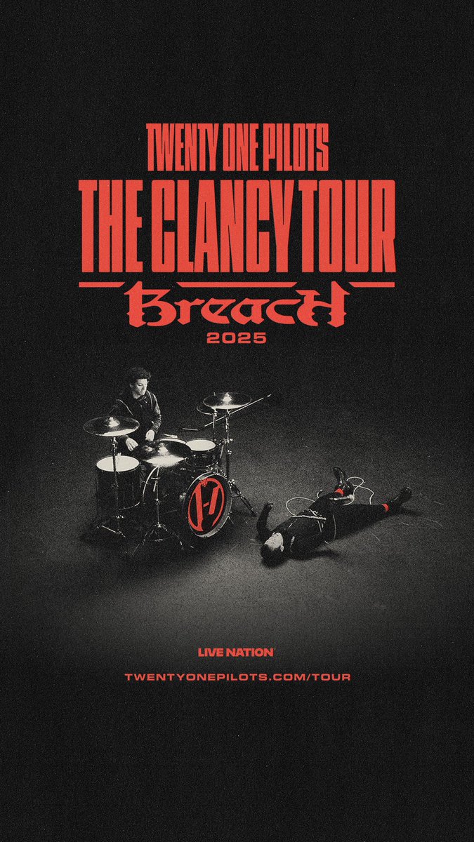TOPUPDATERS's tweet image. THE CLANCY TOUR: BREACH 2025
Sign up now for presale access: twentyonepilots.com/tour