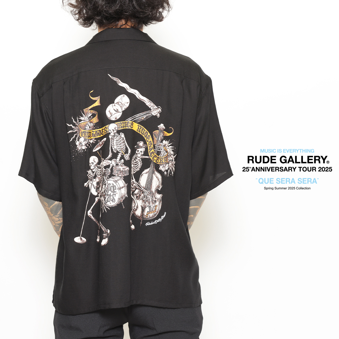 新品】RUDE GALLERY OPEN COLLAR SHIRT（RUDE GALLERY on X