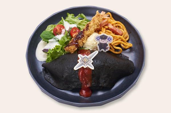 🍽️_ _ _ _ _
『#大逆転裁判10th』×#カプコンカフェ
限定メニューご紹介
  - - - - -🥤
『成歩堂龍ノ介の漆黒オムライス』
チキンライスをたっぷり包んだ自慢の成歩堂龍ノ介の漆黒オムライスです。
#大逆転裁判