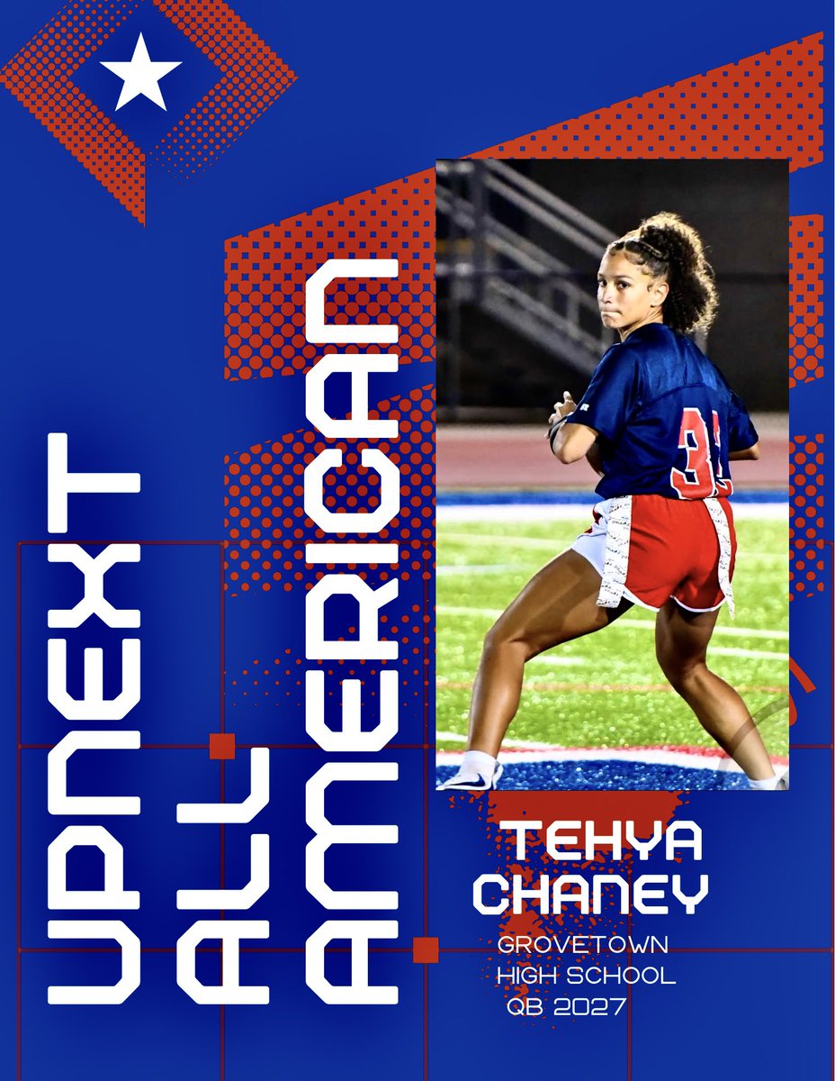 Tehya Chaney QB 2027 Grovetown High School. Will be playing in the UPNEXT FLAG FOOTBALL ALL AMERICAN GAME AUGUST 2, 2025 @ Odis Spencer stadium Columbus, Georgia 31903 @tehyachaney #UPNEXT