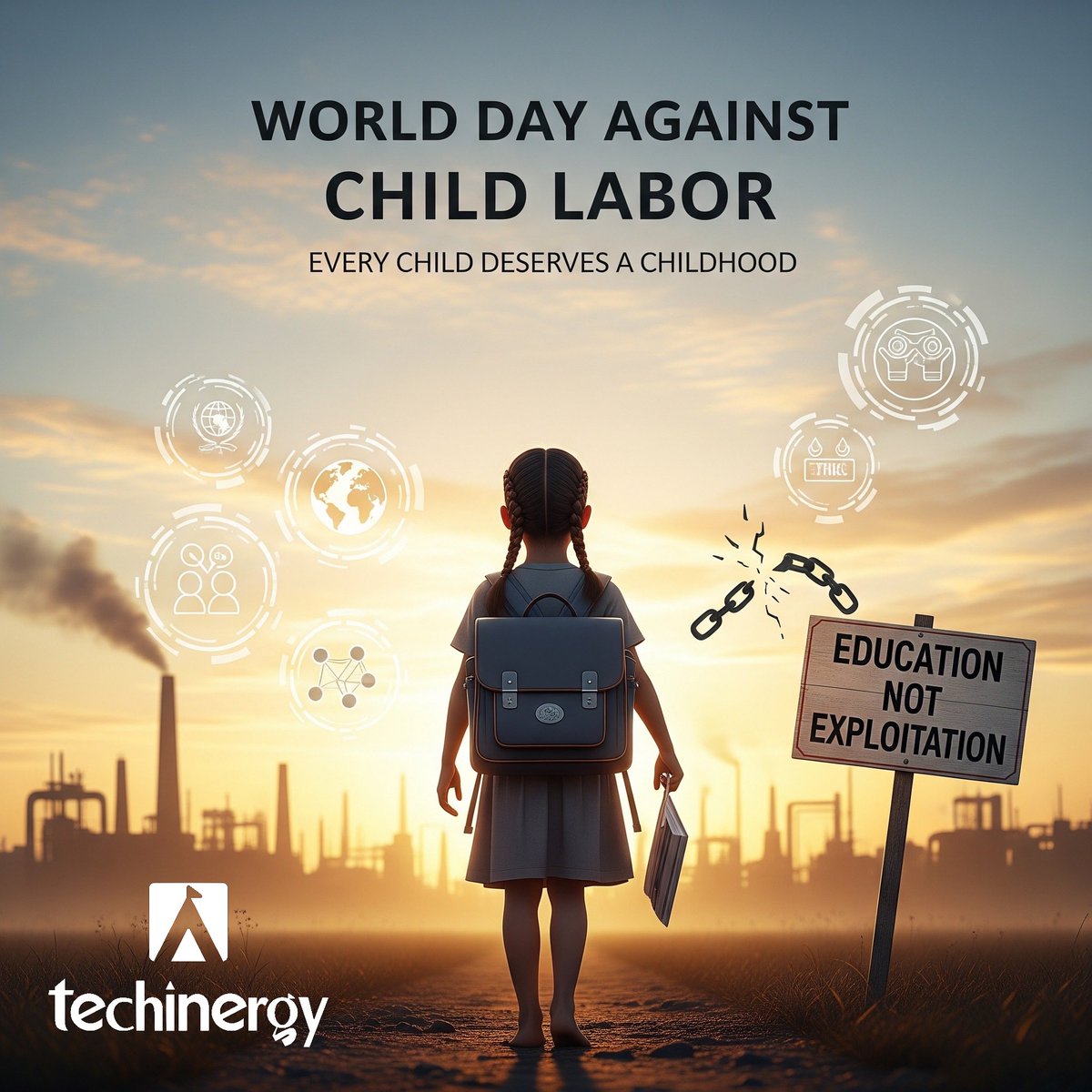 techinergy's tweet photo. 🚫👶 World Day Against Child Labor 2025 — Every Child Deserves a Childhood 👶🚫
#Techinergy #WorldDayAgainstChildLabor #StopChildLabor #ProtectChildren #EthicalBusiness #HumanRights #India #US #Energy #technology #World #Global #Social #socialmedia #ExcellenceDrivingTheFuture https://t.co/OhmvUiwOvf