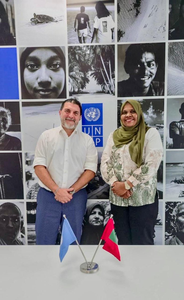 HRCM President, Ms. Mariyam Muna, met with the Resident Representative of UNDP, Mr. Enrico Gaveglia, during his farewell courtesy call. The meeting highlighted the close cooperation and shared achievements between HRCM and UNDP over the years. President Muna expressed her