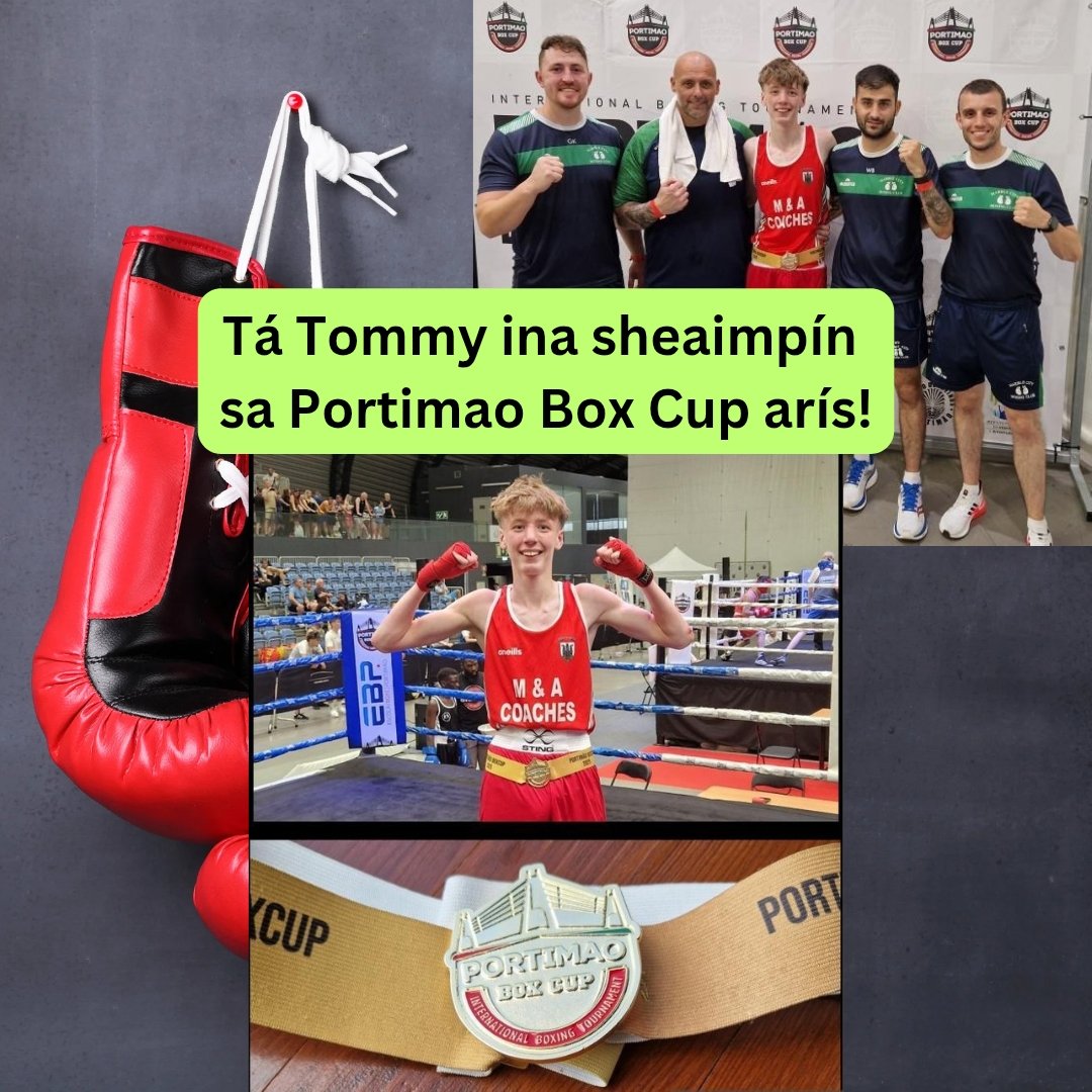 Comhghairdeas le Tommy sa Portimao Box Cup! Tommy became a 2 time Portimao International Box Cup Champion beating his French opponent in the final on Sunday. A leithéid d'éacht!! 🎉🏅👏