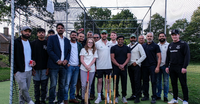SussexCricketFd's tweet photo. ✨ @SussexCCC star Tom Alsop opens Tilgate Net Facility in Crawley!

The opening of the two-lane net facility at @TilgateCC, marks the culmination of a transformative five-year Urban Plan for cricket in Crawley. 🗣️🏏

Read full story: 📝 https://t.co/Ezeke9VttD