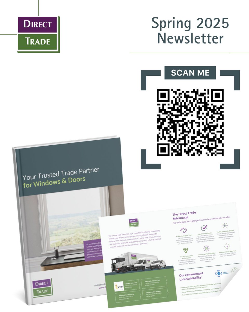 📰 Now Available!: The latest edition of the Direct Trade (Yorkshire) Ltd Newsletter!

📥 Download your copy now: issuu.com/harriethl/docs…

#VEKA #Stellar #Sustainability #Innovation #DirectTradeAdvantage