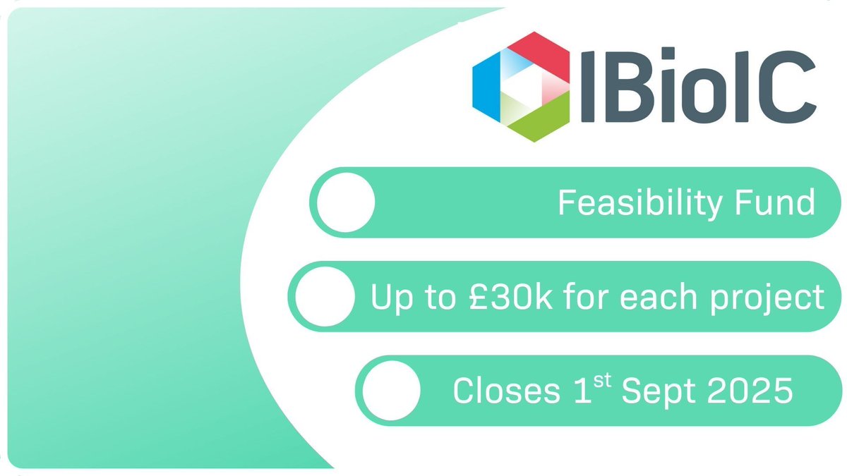 IBioIC's tweet photo. 💥 The #IBioIC Feasibility is OPEN 💥 

1️⃣ Up to £30k #funding for Industry/ academic collaborative #biotech projects.
2️⃣ Proof of concept projects
3️⃣ Open to all areas of #biotechnology

For details and to submit an online Expression of Interest form
🌐https://t.co/NRUwd9kSj0 https://t.co/sOk9bcMYgA