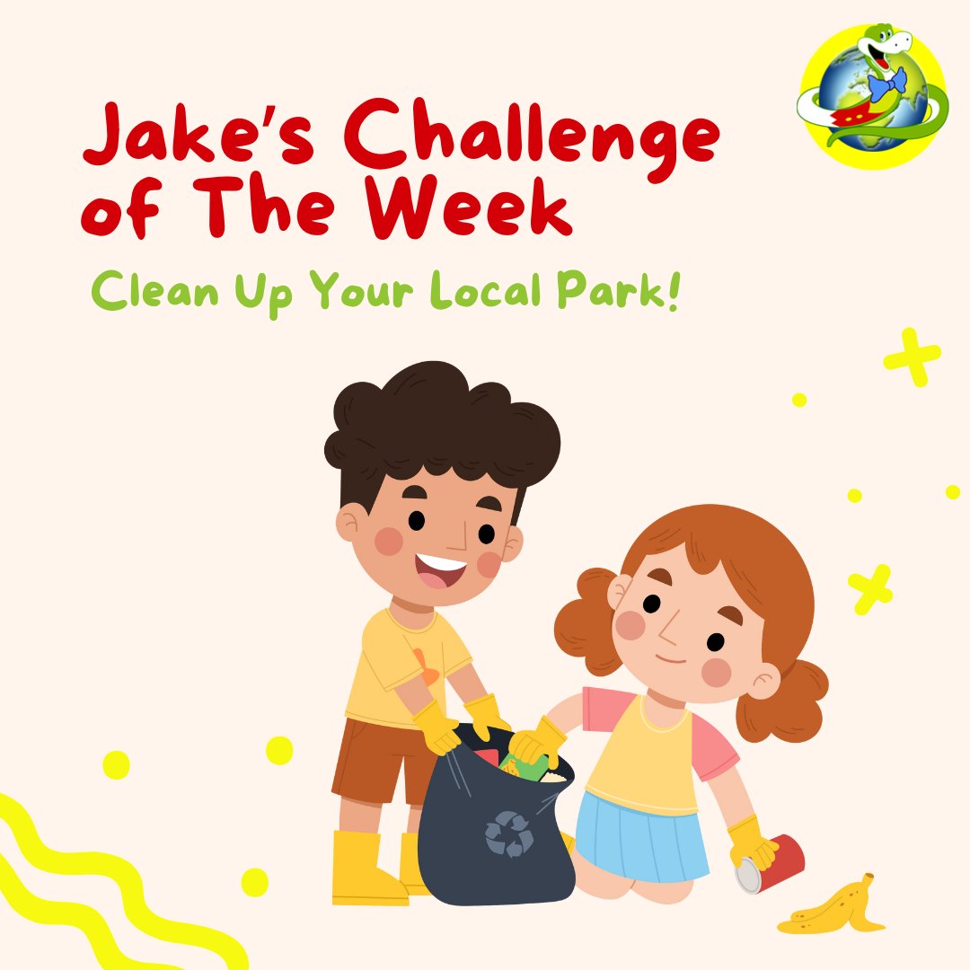 Can you spend 10 minutes picking up litter in your local park? 🌿 Let’s keep our green spaces safe for all creatures! Check out my books about eco adventures with my friends 📚 Visit my website to join the journey! jakethesnake.org.uk 🐍 #litterpicking #sustainability