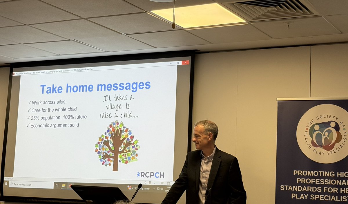 Good to hear Prof Steve Turner, President of <a href="/RCPCHtweets/">RCPCH</a> talk about the Play Well toolkit as a ‘fantastic milestone’ for children’s healthcare at today’s <a href="/nahpsofficial/">Society of Health Play Specialists</a> conference; and endorse the call for national play strategy.