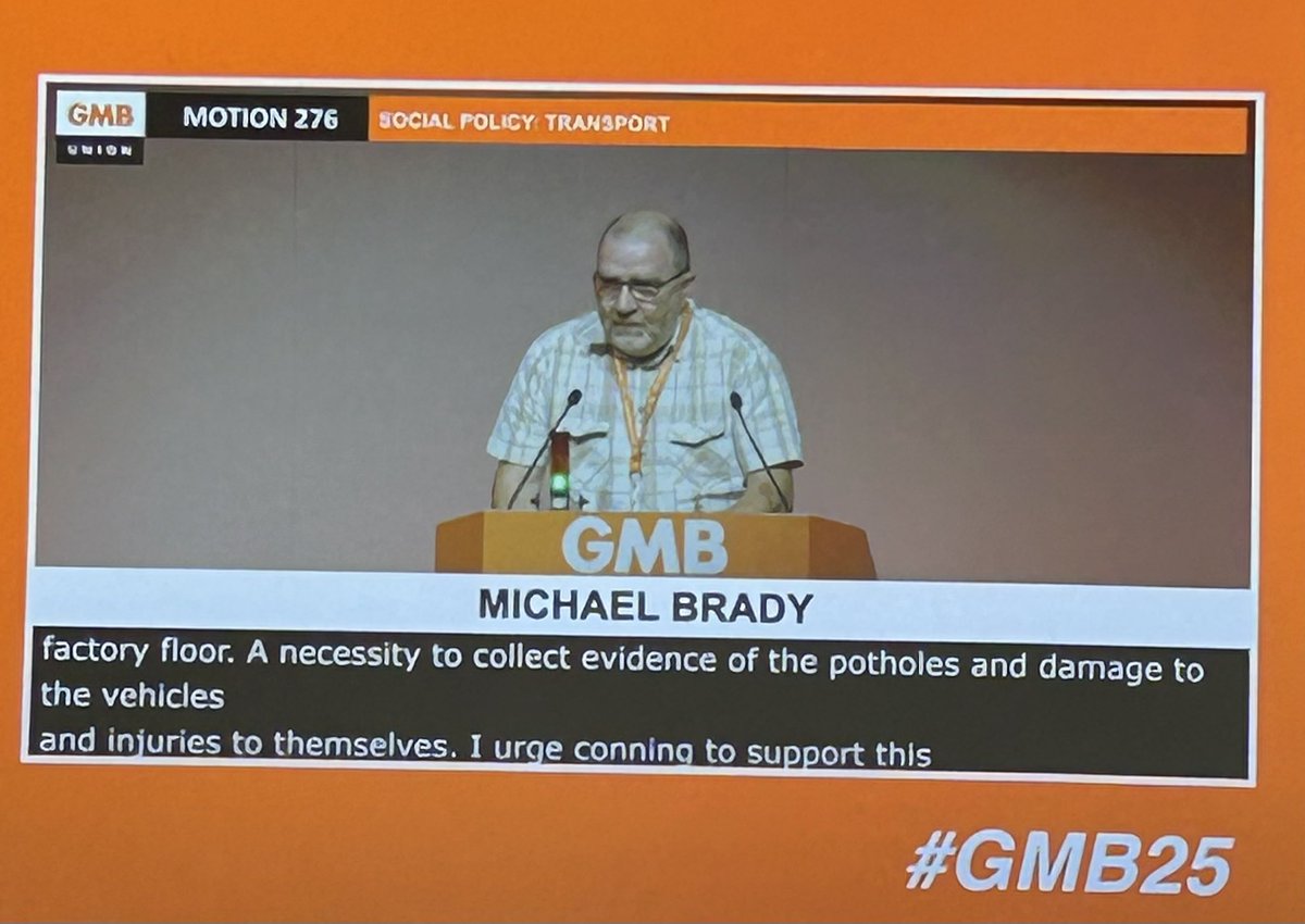 Linda Mercer moving motion 276 - I Fell Down a Pothole What are my Rights?
Seconded by Michael Brady at #GMB25