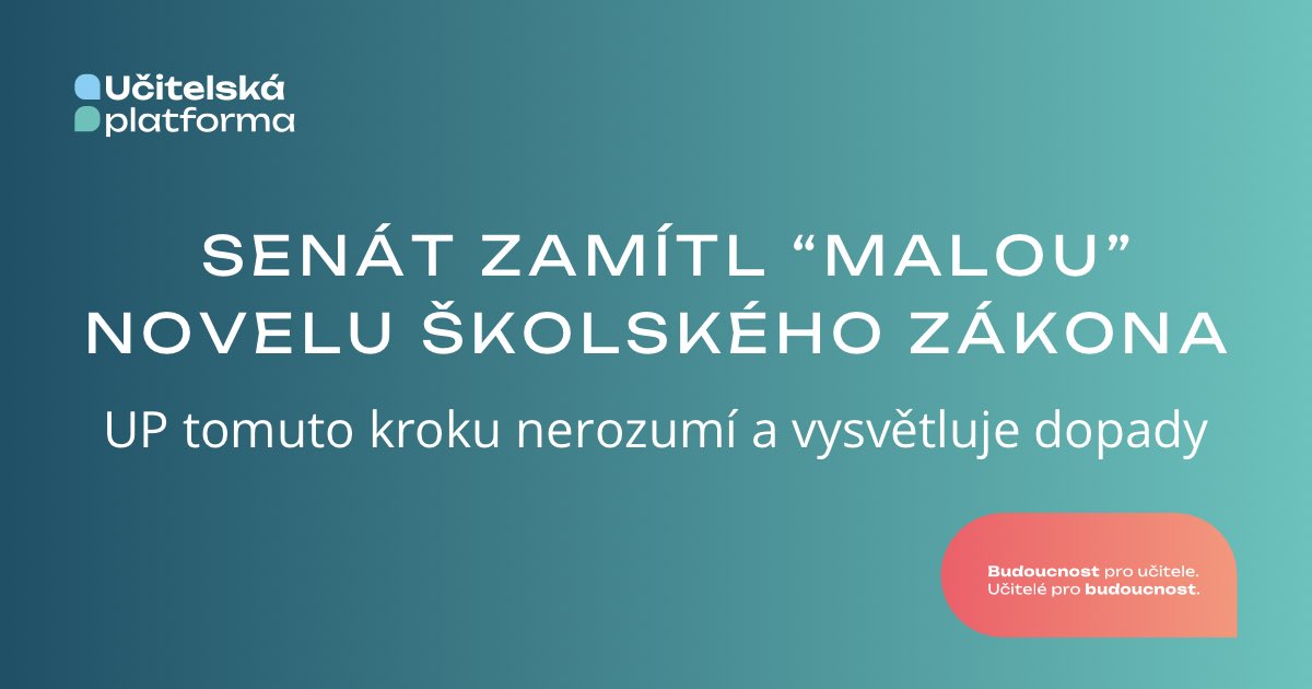 ❗️Budeme dnes reagovat na výroky některých senátorů, které zazněly ohledně omezení odkladů.

💬 Citujeme senátora Jan Grulich: "Bohužel, v Senátu sice prošlo omezení odkladů, ale bez podpůrných opatření. V prvních třídách nebudou parametrizovaní asistenti, nebude povinné slovní