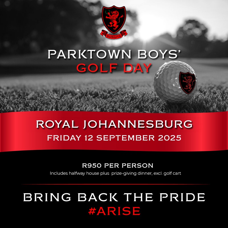 Parktown Boys' High School (@parktown_boys) on Twitter photo The Legacy Tees Off 12 Sept with the Parktown Boys' Golf Day at Royal Joburg Golf Club
Whether a fourball or solo – we’ll make it work
👉bit.ly/3Tk59nD
Showcasing your brand?Email karen@surgite.co.za for details
One course. One afternoon. One great school.
#ARISE
#PBHS27 The Legacy Tees Off 12 Sept with the Parktown Boys' Golf Day at Royal Joburg Golf Club
Whether a fourball or solo – we’ll make it work
👉bit.ly/3Tk59nD
Showcasing your brand?Email karen@surgite.co.za for details
One course. One afternoon. One great school.
#ARISE
#PBHS27