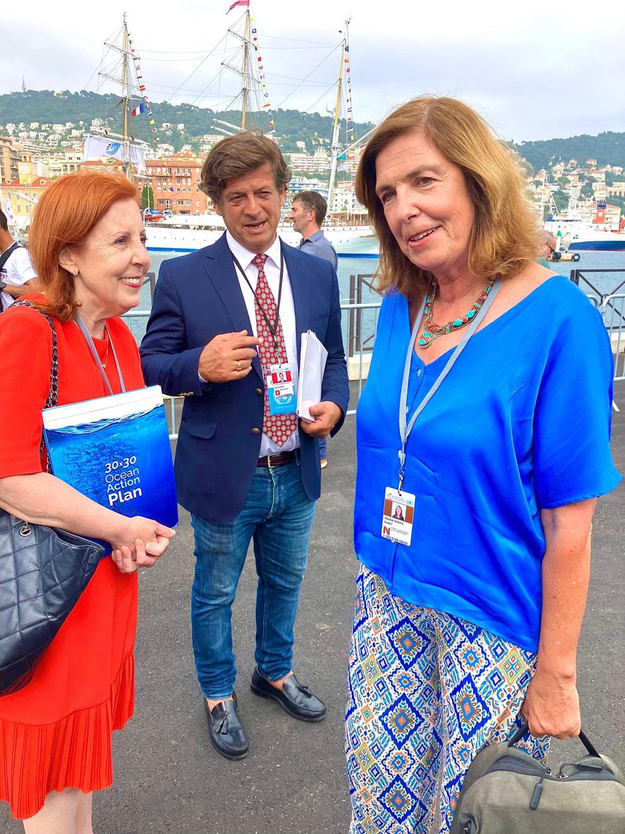 Após a Conferência da UNOC3, a Ministra do Ambiente e Energia reuniu com o Secretário de Estado do Mar e das Pescas, @salvadormalheiro , com o Presidente do ICNF e @nbanza 

Destacam o compromisso de Portugal em alargar as Áreas Marinhas Protegidas e em liderar nos temas da