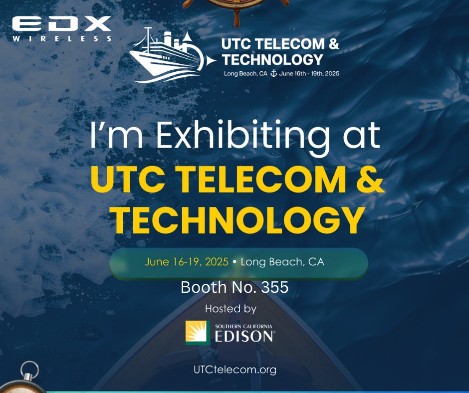 EDX.com (@edx_com) on Twitter photo EDX Wireless is exhibiting at #UTCTelecom & Technology 2025! Booth #355 | Long Beach, CA | June 16–19, 2025. We're excited to connect with #utility leaders, engineers, and innovators at #UTCTelecom2025, info@edx.com Learn more: hubs.ly/Q03rPXPG0 #wirelessplanning EDX Wireless is exhibiting at #UTCTelecom & Technology 2025! Booth #355 | Long Beach, CA | June 16–19, 2025. We're excited to connect with #utility leaders, engineers, and innovators at #UTCTelecom2025, info@edx.com Learn more: hubs.ly/Q03rPXPG0 #wirelessplanning