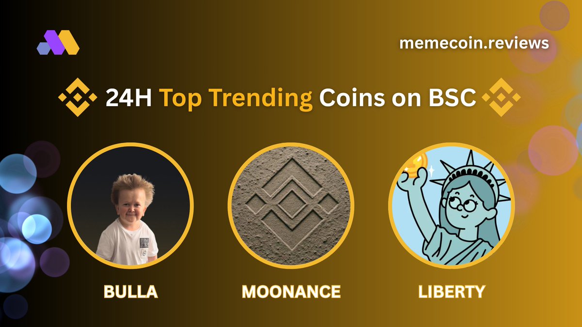 Memecoin_review's tweet photo. 🔥 24H Top Trending Meme Coins on $BSC

Which one are you watching?👇🏼👇🏼

$BULLA Market Cap: $64.2M
@BULLAMASCOT 

#moonance Market Cap: $730K
@Moonance_cto 

#Liberty Market Cap: $50.8M
@liberty_bsc https://t.co/OS9KtSzTAo