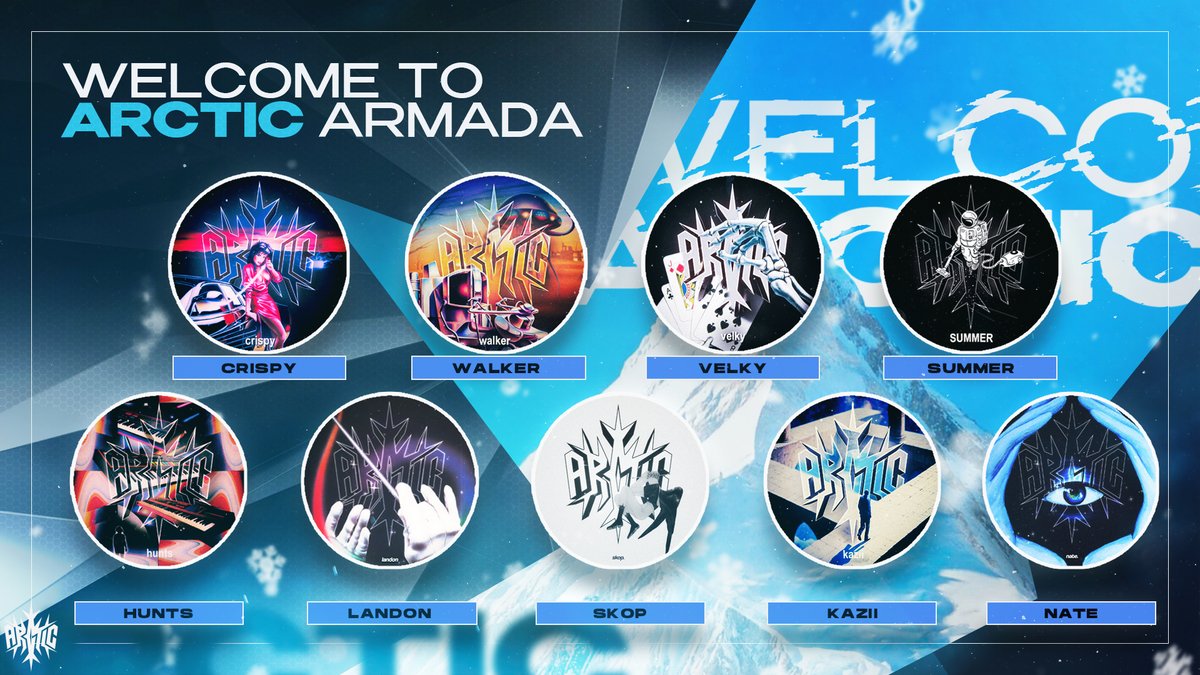 ARCTICARMADA's tweet image. Introducing Arctic Fortnite❄️
- @6rispy
- @w5lker
- @v6lky
- @sumrr
- @h6nts
- @l4ndonss
- @sk0pp
- @kaziiwtf
- @yonaatee