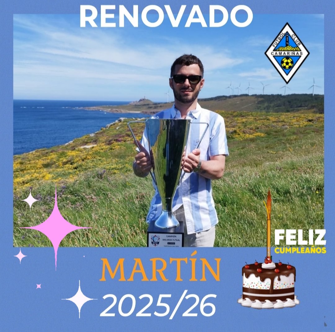 camarinas_fc's tweet photo. 🔏RENOVACIÓN 💙

E celebramos por partida dobre! 🥳

Pese a que Martín ten que repartirse entre o fútbol e as ausencias por motivos laborais, foi un xogador indispensable esta tempada.

@Nazuskas

https://t.co/S3cFeKuD3I https://t.co/adD0YLhhjT
