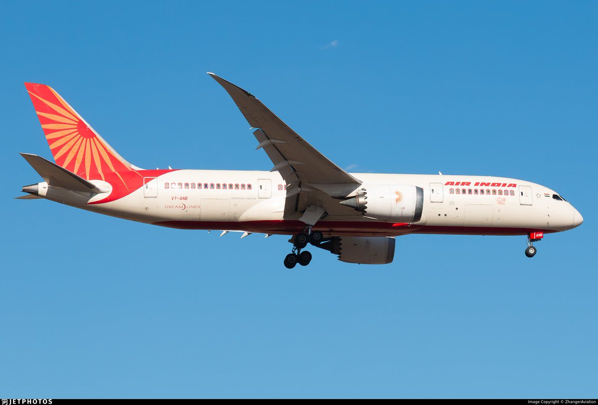 The aircraft involved in the Air India #AI171 crash is a Boeing 787-8 Dreamliner with registration number VT-ANB and serial number 36279.

First flight of the aircraft was on 2013-12-14 and it was delivered to Air India in January 2014.