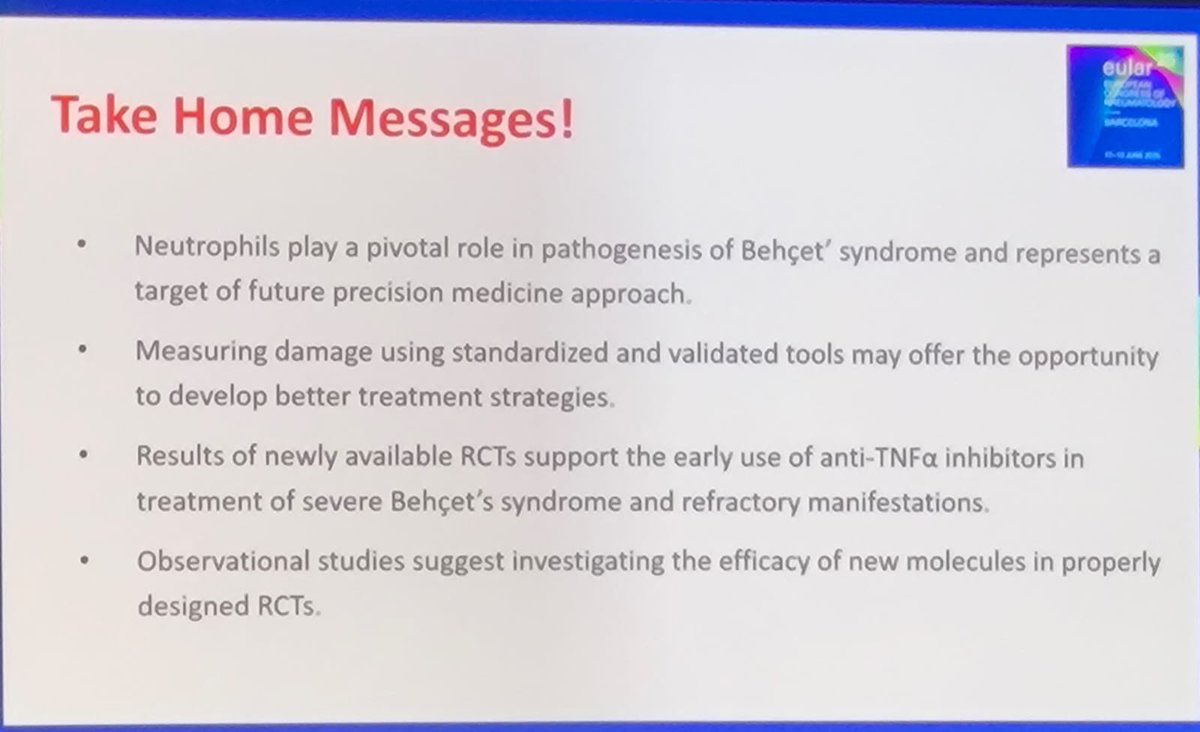 Reumasturias's tweet photo. #EULAR2025 #Day2 
Dr. Matteo Piga hace un gran repaso sobre Behçet y los últimos estudios publicados para su tratamiento por órgano afectado. 
🔸 Cuantificación daño sistémico. 
🔹Uveítis refractaria 
🔸 Af. Cutánea severa 
🔹 Aftosis oral 
⬇️
⬇️ https://t.co/X2D7XyIER6