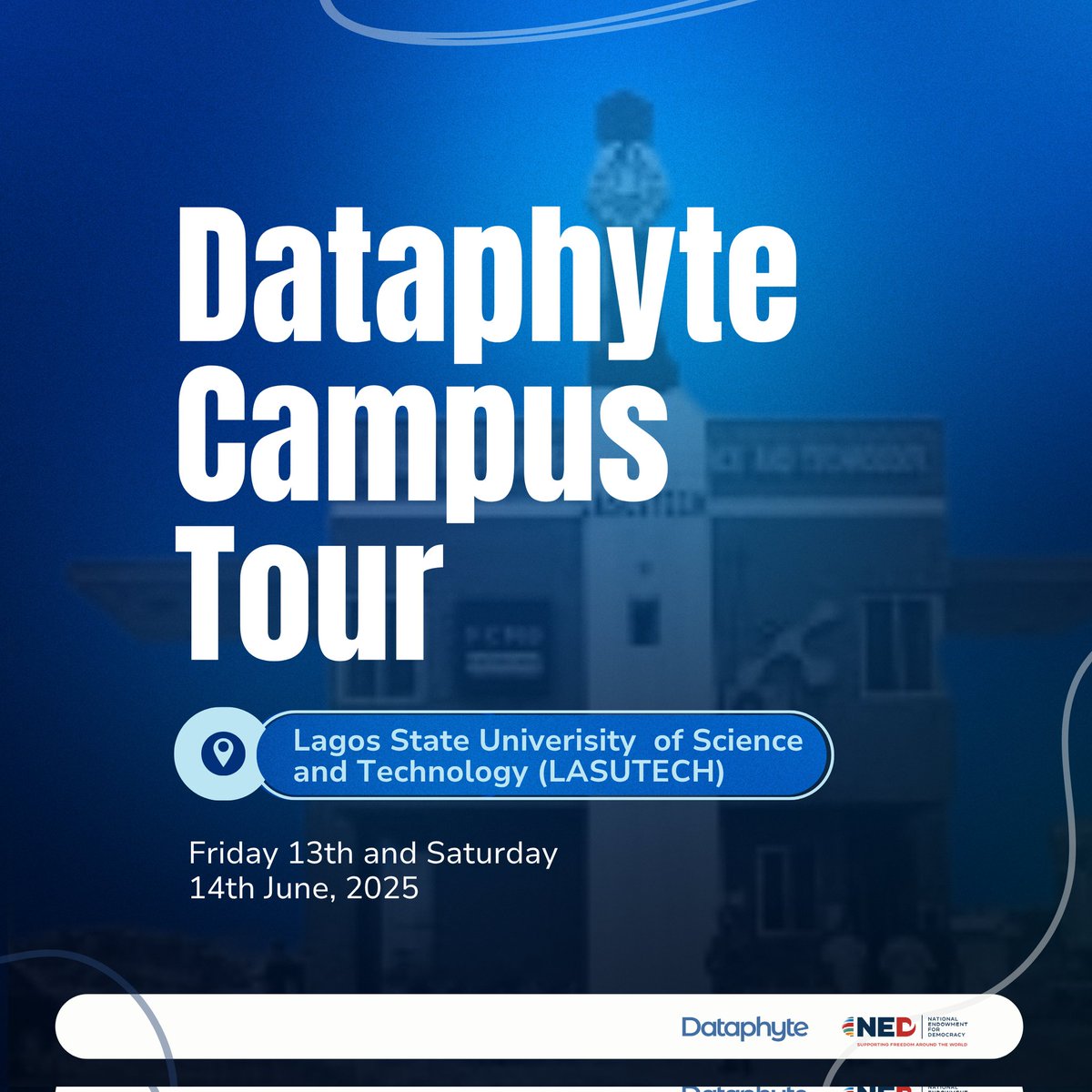 Dataphyte Academy (@dataphytacademy) on Twitter photo Happy Democracy Day 🇳🇬
Due to unforeseen circumstances, our Dataphyte Campus Tour at <a href="/realLasustech/">Lagos State University of Science and Technology</a> will now hold tomorrow, Friday 13th to Saturday, 14th June.
If you haven’t prepped, now you’ve got a little extra time
We can't wait to see you — get ready, <a href="/LasustMasscomm/">LASUSTECH Mass Comm</a>! Happy Democracy Day 🇳🇬
Due to unforeseen circumstances, our Dataphyte Campus Tour at <a href="/realLasustech/">Lagos State University of Science and Technology</a> will now hold tomorrow, Friday 13th to Saturday, 14th June.
If you haven’t prepped, now you’ve got a little extra time
We can't wait to see you — get ready, <a href="/LasustMasscomm/">LASUSTECH Mass Comm</a>!