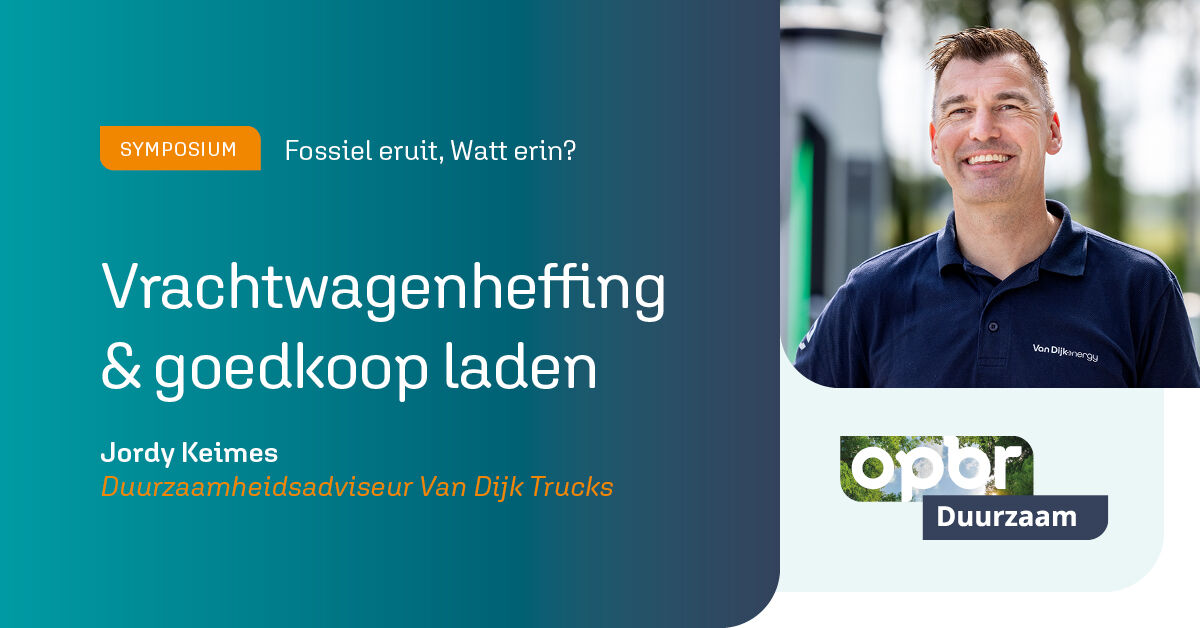 Van Dijk Trucks is koploper in de markt van elektrische vrachtwagens. Duurzaamheidsheidsadviseur Jordy Keimes vertelt over de consequenties van de vrachtwagenheffing en tipt hoe je je elektrische truck zo goedkoop mogelijk laadt. 

Meer info en aanmelden: opbr.nl/symposium