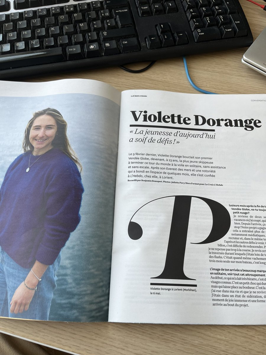 Benjamin Bousquet (@benjibousquet) on Twitter photo Grande conversation sur 6 pages avec l’héroïne du dernier Vendée Globe, <a href="/VioletteDorange/">Violette Dorange</a> à retrouver dans La Croix L’Hebdo, cette semaine en kiosque.
<a href="/initiativecoeur/">Initiatives Cœur</a> <a href="/AAuteuil/">Apprentis d'Auteuil</a> Grande conversation sur 6 pages avec l’héroïne du dernier Vendée Globe, <a href="/VioletteDorange/">Violette Dorange</a> à retrouver dans La Croix L’Hebdo, cette semaine en kiosque.
<a href="/initiativecoeur/">Initiatives Cœur</a> <a href="/AAuteuil/">Apprentis d'Auteuil</a>