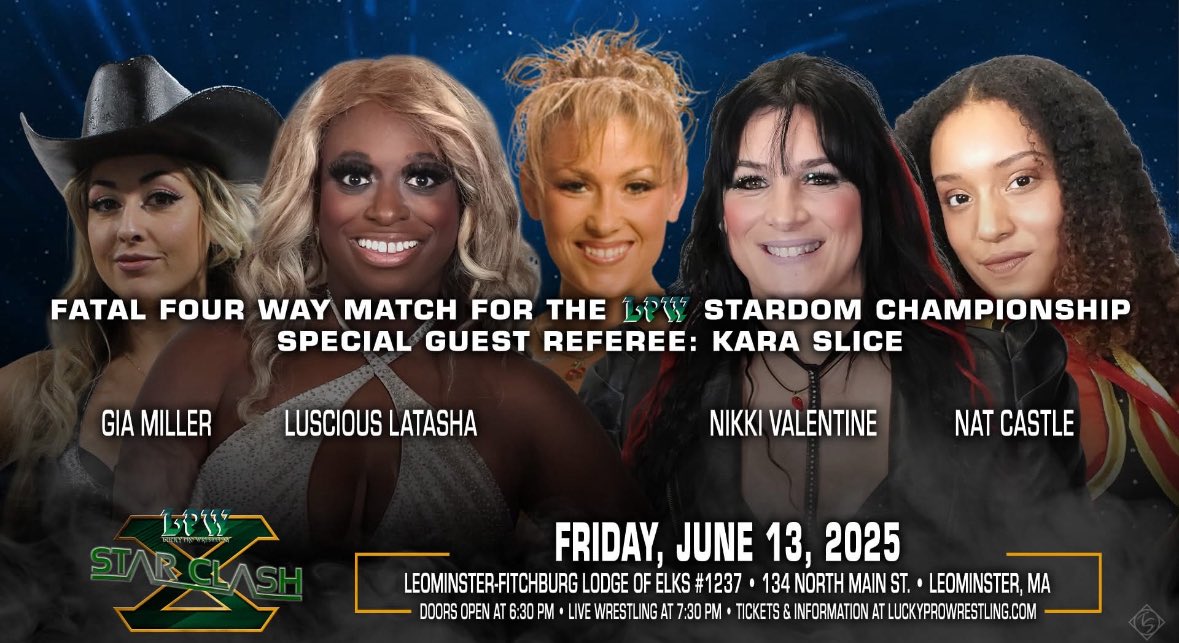 Tomorrow night in Leominster MA, LPW StarClash X.  Tickets on sale at the door.