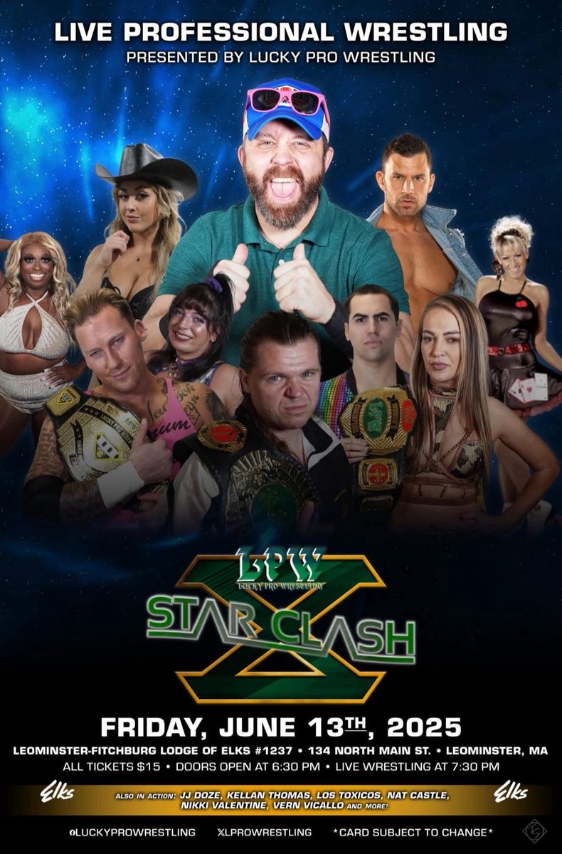 Tomorrow night in Leominster MA, LPW StarClash X.  Tickets on sale at the door.