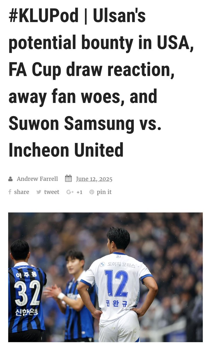 Action-packed podcast today.

Thanks to <a href="/LiveFromIncheon/">Luke</a> and <a href="/mikeogc/">Mike Brandon</a> for their contributions.

kleagueunited.com/2025/06/klupod…

#kleague #k리그