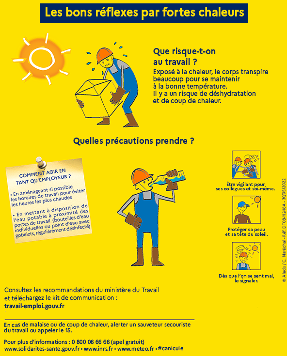 #Chaleur | 🌡Hausse des températures annoncée cette semaine dans le #Var ➡ Au travail, des précautions doivent être prises pour se protéger et veiller aux travailleurs les plus exposés ⤵
📌 Les mesures à appliquer par les employeurs et leurs salariés 👉 var.gouv.fr/Actions-de-l-E…