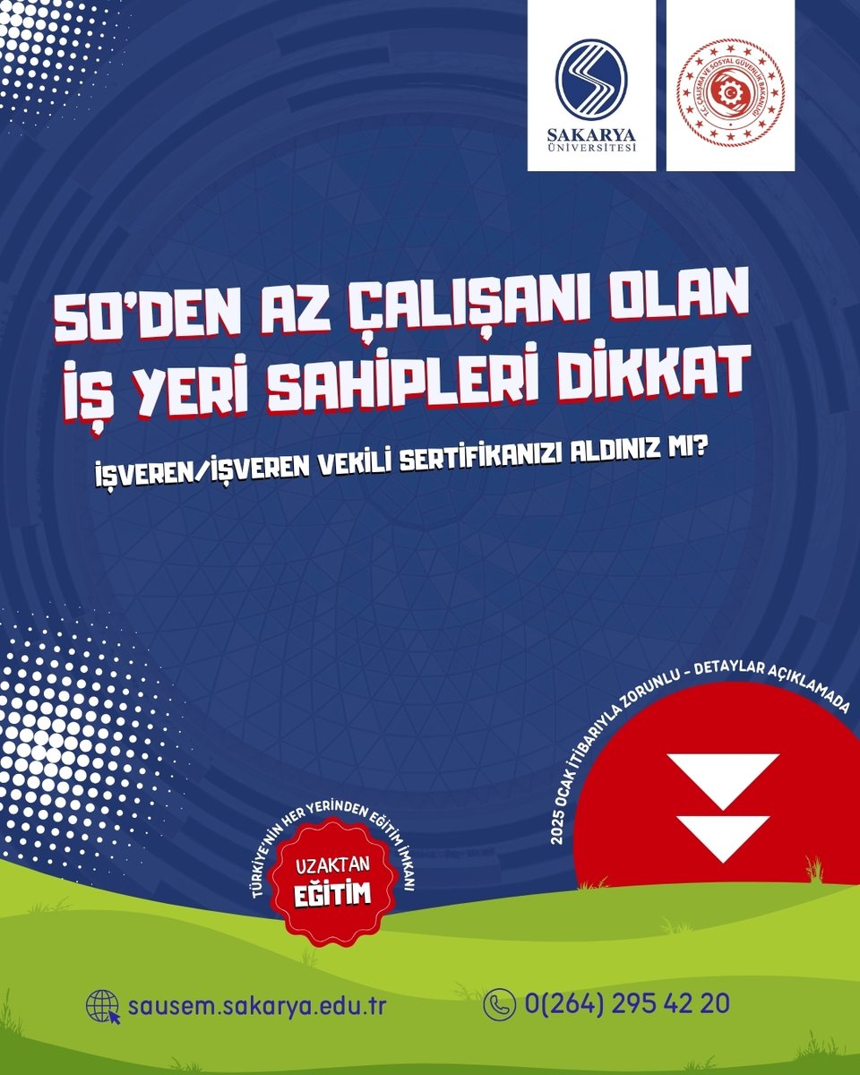 50’den Az Çalışanı Olan Az tehlikeli İşyerleri İçin İSG Sertifikası Zorunlu

📌 İşverenler ve işveren vekilleri, İSG hizmetlerini kendisi yürütebilmek için yetkili kurumlardan eğitim almalıdır.

🖱️ Detaylı bilgi ve başvuru süreci için 
lnkd.in/djyzaKFV

#işverenvekili