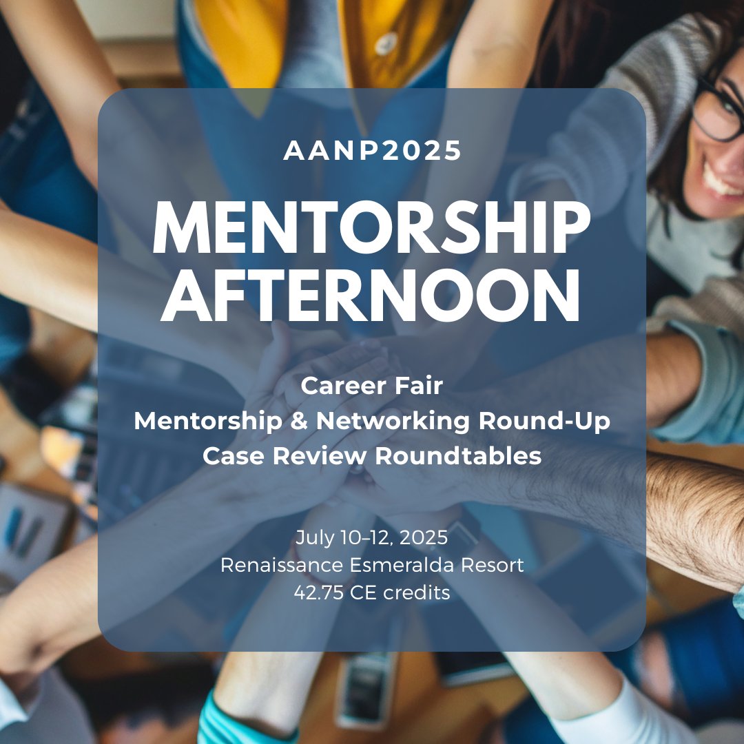Attend Mentorship Afternoon at AANP 2025 – Friday, July 11
Grow your career + community:
🔹 Career Fair
🔹 Mentor Round-Up
🔹 Case Review Talks
Find your next step, within your community.
Register here: bit.ly/AANP2025
#AANP2025 #NDLife #MentorshipMatters