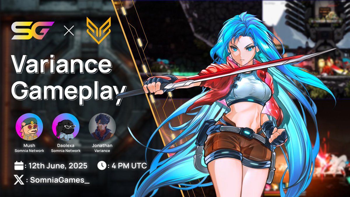 Somnia Games (@somniagames_) on Twitter photo This is the first anime-style RPG built for live play and digital ownership. It blends fast-paced action, character collecting, and blockchain-powered features.
Weโre jumping in live ๐ฎ
Join <a href="/ironsidecrypto/">Mush</a> and <a href="/aleksamil_/">daolexa_</a> from <a href="/Somnia_Network/">Somnia - a Fully Onchain World</a>, plus <a href="/findjona/">jona โจ Variant</a>, Founder of This is the first anime-style RPG built for live play and digital ownership. It blends fast-paced action, character collecting, and blockchain-powered features.
Weโre jumping in live ๐ฎ
Join <a href="/ironsidecrypto/">Mush</a> and <a href="/aleksamil_/">daolexa_</a> from <a href="/Somnia_Network/">Somnia - a Fully Onchain World</a>, plus <a href="/findjona/">jona โจ Variant</a>, Founder of