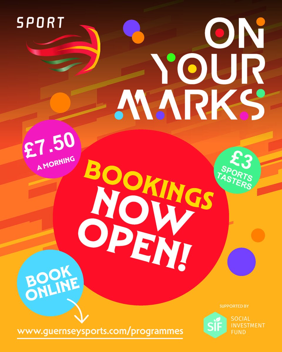 Bookings for our Summer holiday 'On Your Marks' sessions are now open! Visit our website for more info and to book:
guernseysports.com/programmes/on-…