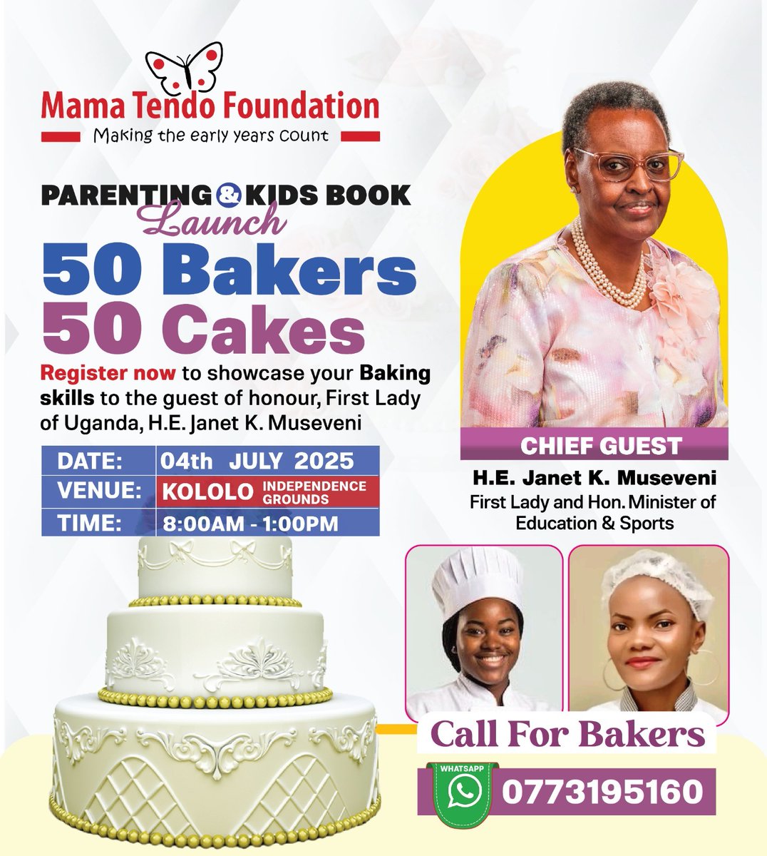 Are you a baker?
Here is your golden opportunity!Register now to bake and showcase your skills at the upcoming prestigous event.
Dont miss the chance to grow your market reach and promote your brand .We have a  few spots left. 
👇
Watsapp 0773195160 NOW!