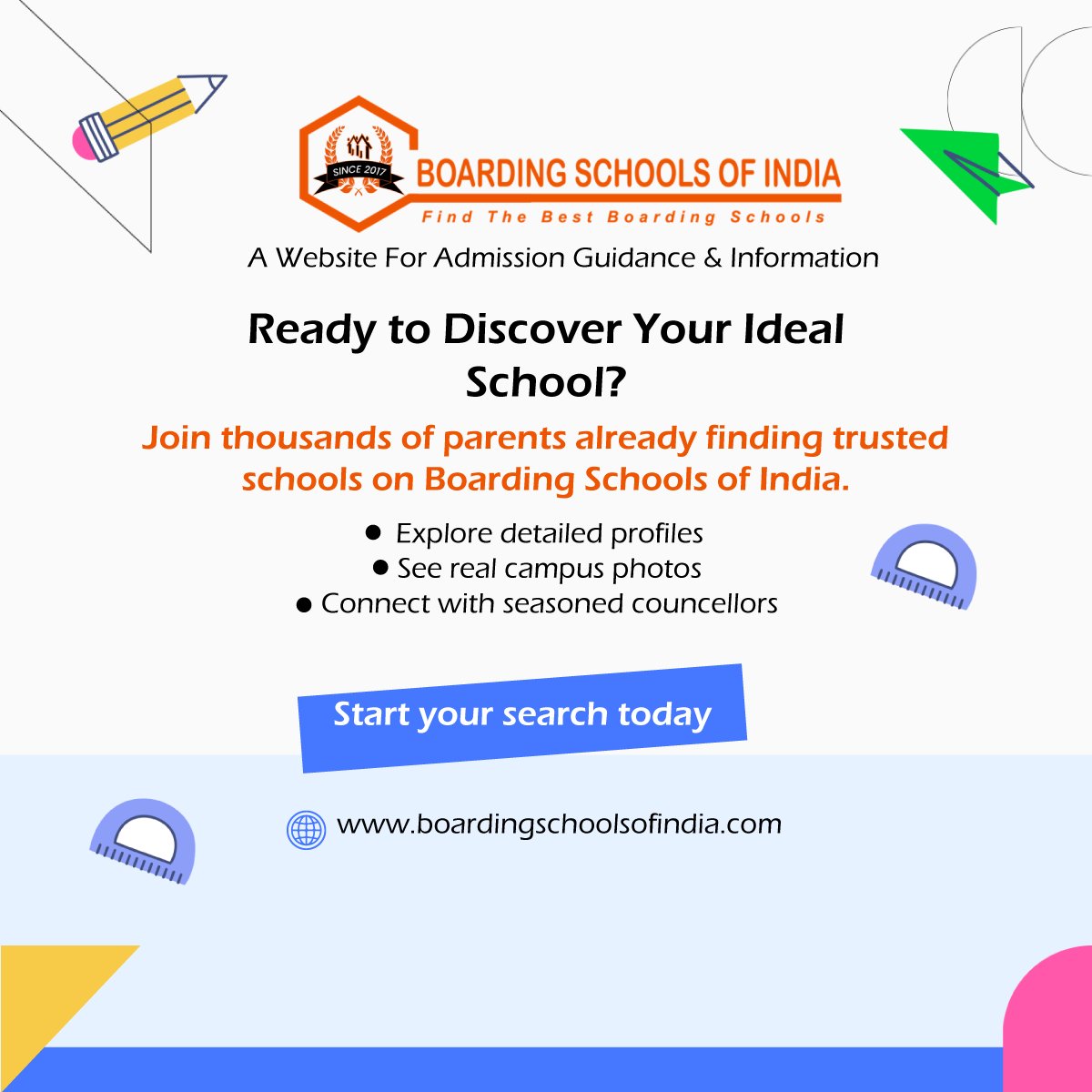 Looking for the right boarding school? 🎓

Boarding Schools of India helps you explore, compare, and connect—with real data, videos, and expert guidance.

Start now 👉 boardingschoolsofindia.com

#SchoolSearch #ParentingSupport #BoardingSchools #AdmissionHelp