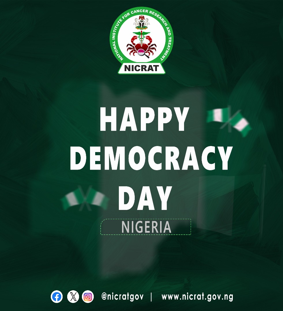 🇳🇬✨ 𝗛𝗮𝗽𝗽𝘆 𝗗𝗲𝗺𝗼𝗰𝗿𝗮𝗰𝘆 𝗗𝗮𝘆, 𝗡𝗶𝗴𝗲𝗿𝗶𝗮! ✨🇳🇬
Today, we celebrate the strength of our democracy, the voice of the people, and our collective commitment to progress and justice.

At NICRAT, we stand for a healthier nation built on the pillars of freedom, equity,