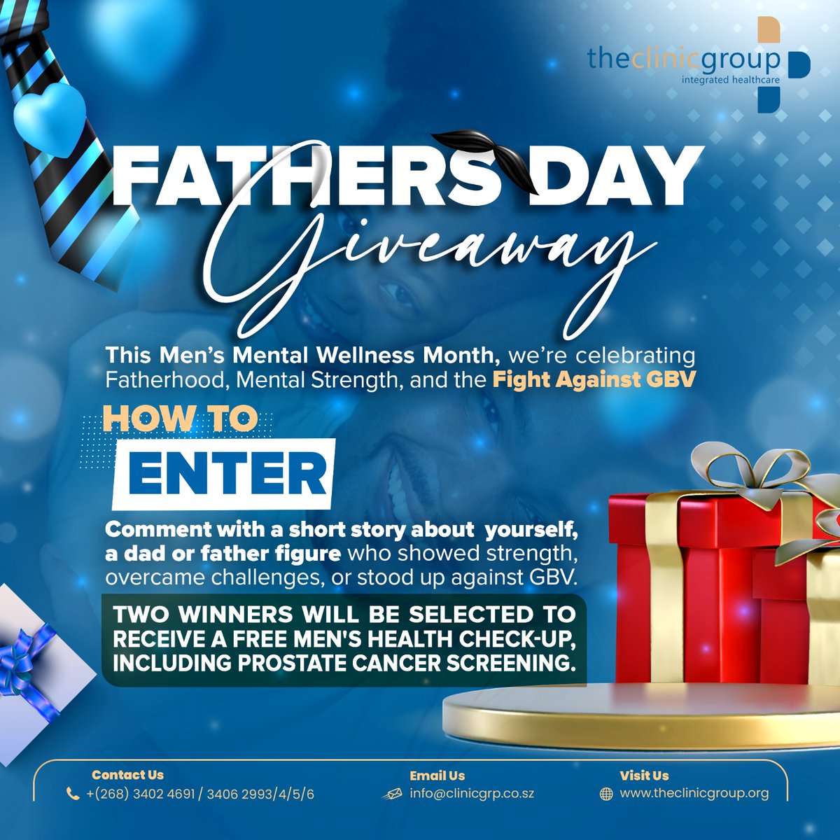 clinicgroup_'s tweet photo. Father’s Day Giveaway Alert! Know someone who deserves the spotlight? Share their inspiring story with us and stand a chance to win a special health prize just for

#FathersDay #MensHealth #MentalWellness #TheClinicGroup https://t.co/aPsjanRF6i