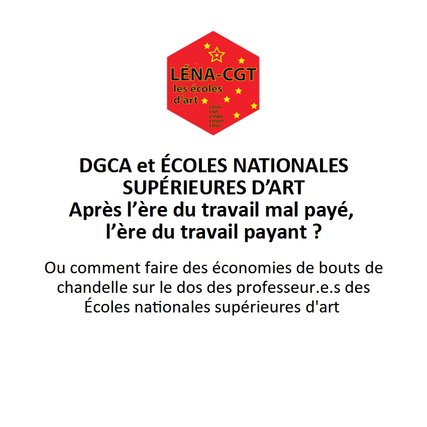 DGCA et écoles nationales supérieures d’art : après l’ère du travail mal payé, l’ère du travail payant ?
cgt-culture.fr/dgca-et-ecoles…