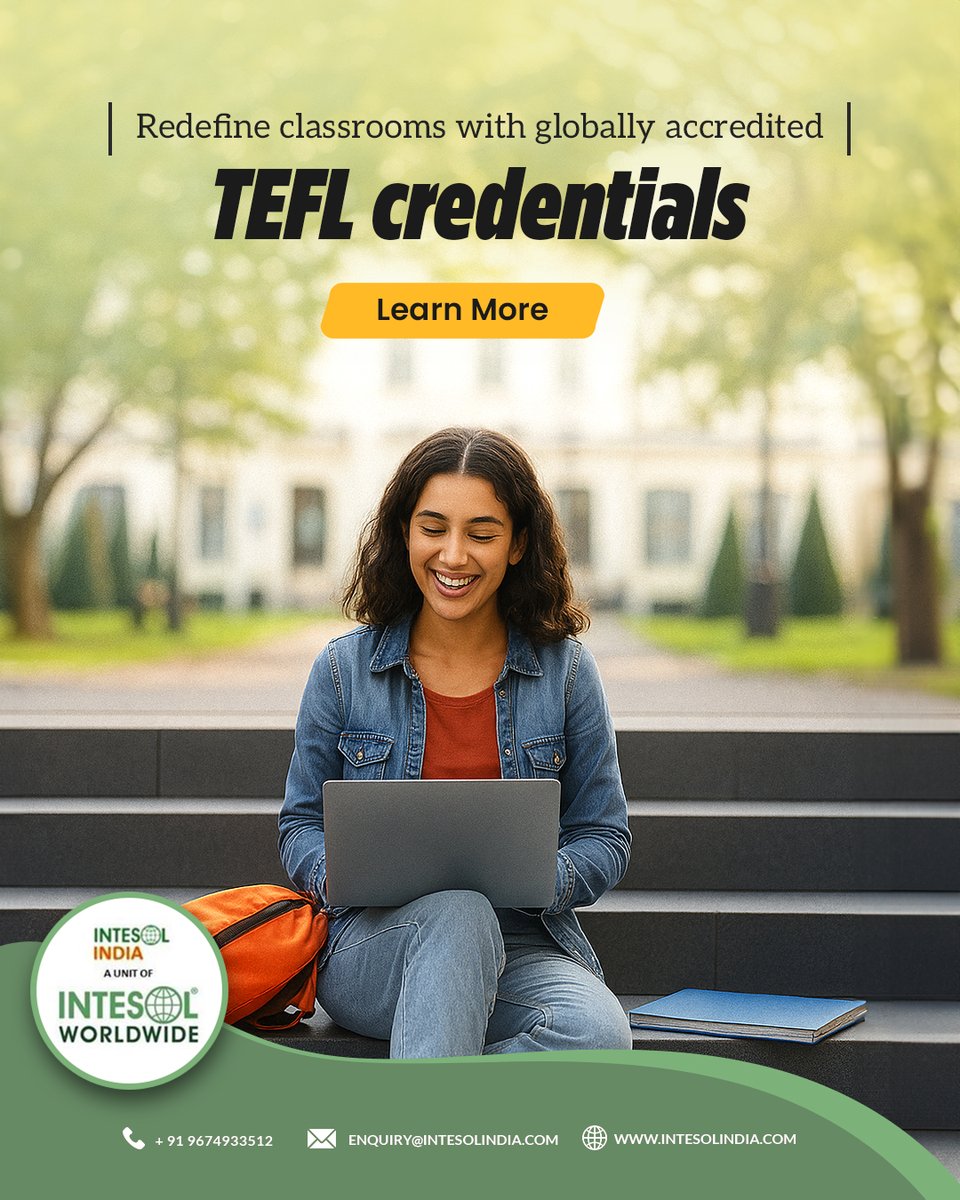 Intesol India (@intesolindia) on Twitter photo Set yourself apart with Level 7 TEFL Diploma!
Gain deep insights and unmatched teaching expertise that schools around the world respect.
.
π +91 9674933512
π§ enquiry@intesolindia.com
π intesolindia.com
.
.
#tesolcertification #tefltraining #teachabroad #global Set yourself apart with Level 7 TEFL Diploma!
Gain deep insights and unmatched teaching expertise that schools around the world respect.
.
π +91 9674933512
π§ enquiry@intesolindia.com
π intesolindia.com
.
.
#tesolcertification #tefltraining #teachabroad #global