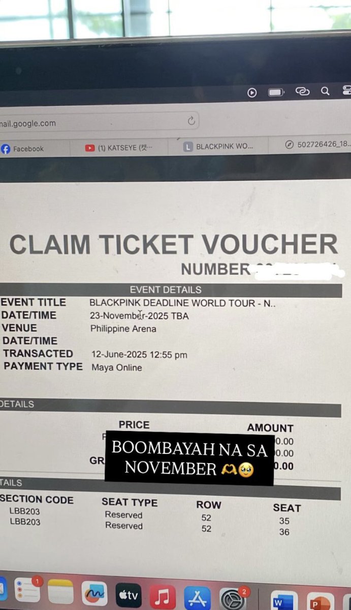 lennethrose2's tweet photo. SEE YOU BP AGAD 🫶 TICKET SECURED 🥺 https://t.co/YIRQ6mdKvU