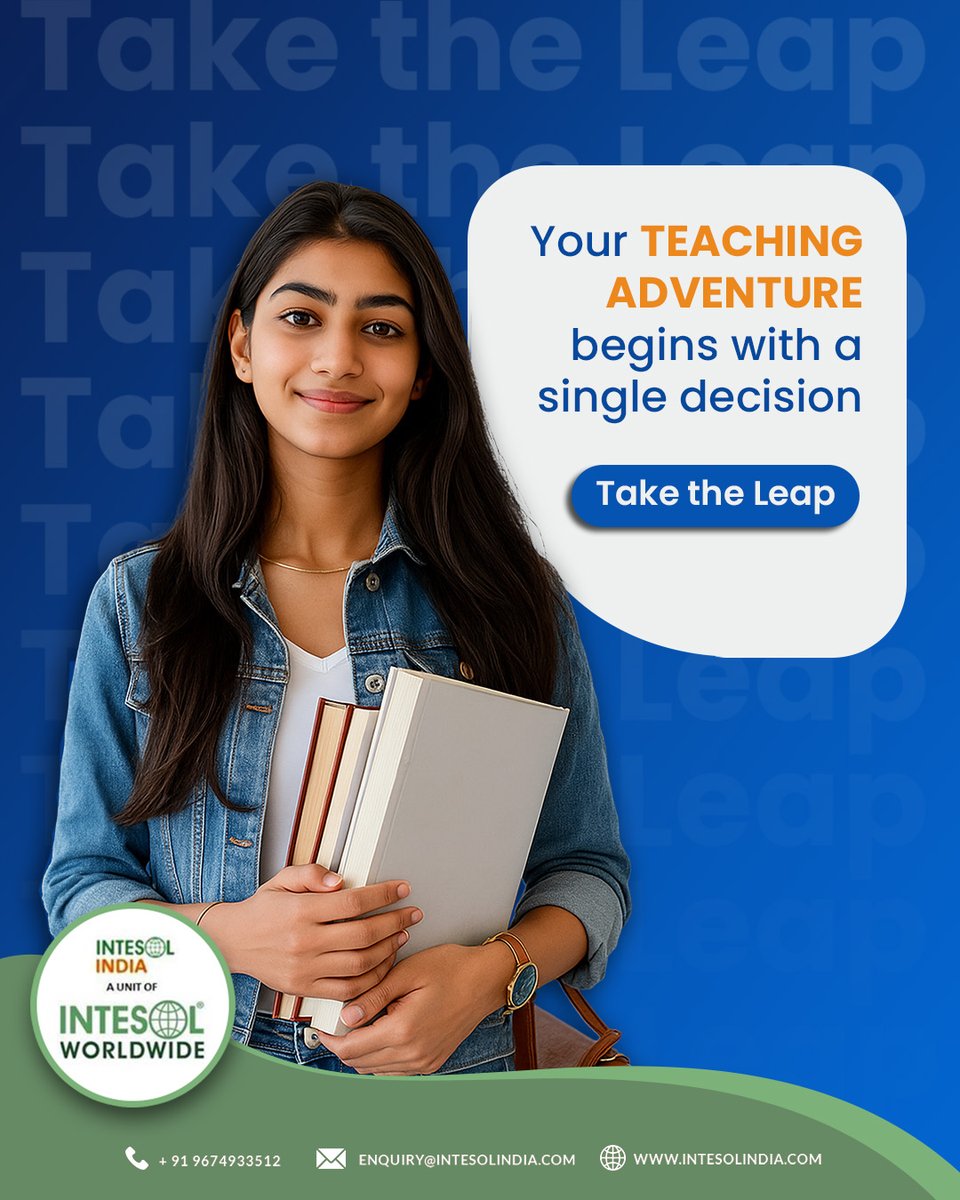 Intesol India (@intesolindia) on Twitter photo The first step to your dream job starts here.
INTESOL helps you gain practical skills and prestigious credentials in record time.
.
π +91 9674933512
π§ enquiry@intesolindia.com
π intesolindia.com
.
.
#tesolcertification #tefltraining #teachabroad #globalteacher The first step to your dream job starts here.
INTESOL helps you gain practical skills and prestigious credentials in record time.
.
π +91 9674933512
π§ enquiry@intesolindia.com
π intesolindia.com
.
.
#tesolcertification #tefltraining #teachabroad #globalteacher