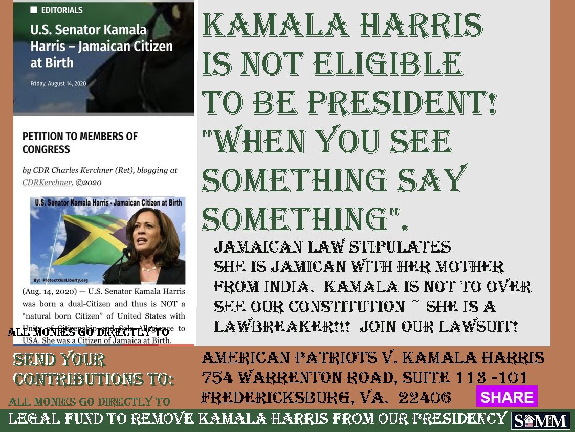 SAMMTITTLE_'s tweet photo. @KashPatelNewsX In the meantime Arrest #IllegalAlienKamalaHarris for Defrauding the American Voters.  Over 160 FOIA LEGAL DOCUMENTS PROVE IT.  .@elo https://t.co/caiuNPnrit