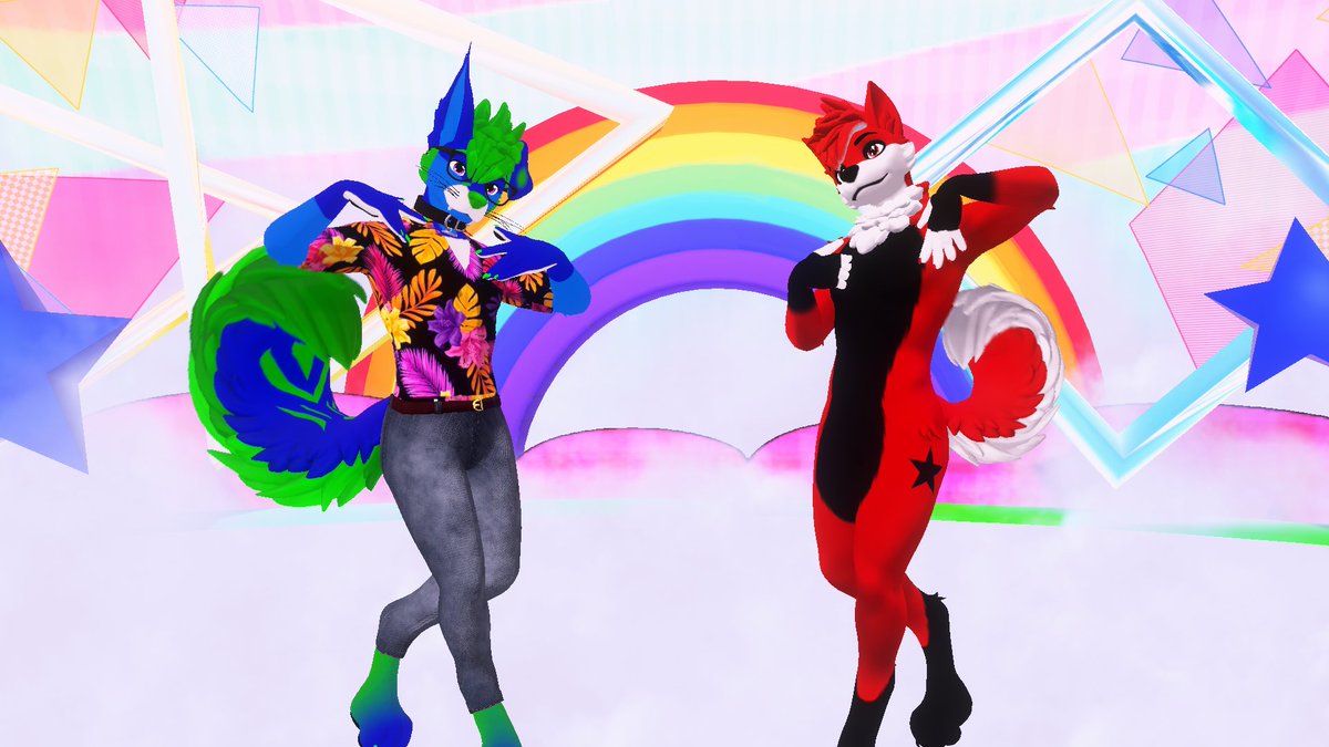 Checking out MMD worlds again with Jet to snag some photos #FurryVRC #Pride