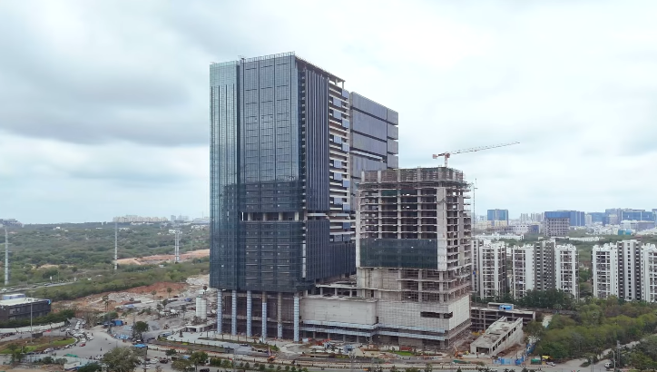 hydinfra's tweet photo. #SASiTower #ConstructionUpdate #Hyderabad

SAS iTower progress: Tower A stands complete at 171m with 37 floors, while Tower B’s glass cladding work advances after a short pause.

📷: SAS infra https://t.co/ufp4MZrJ3E