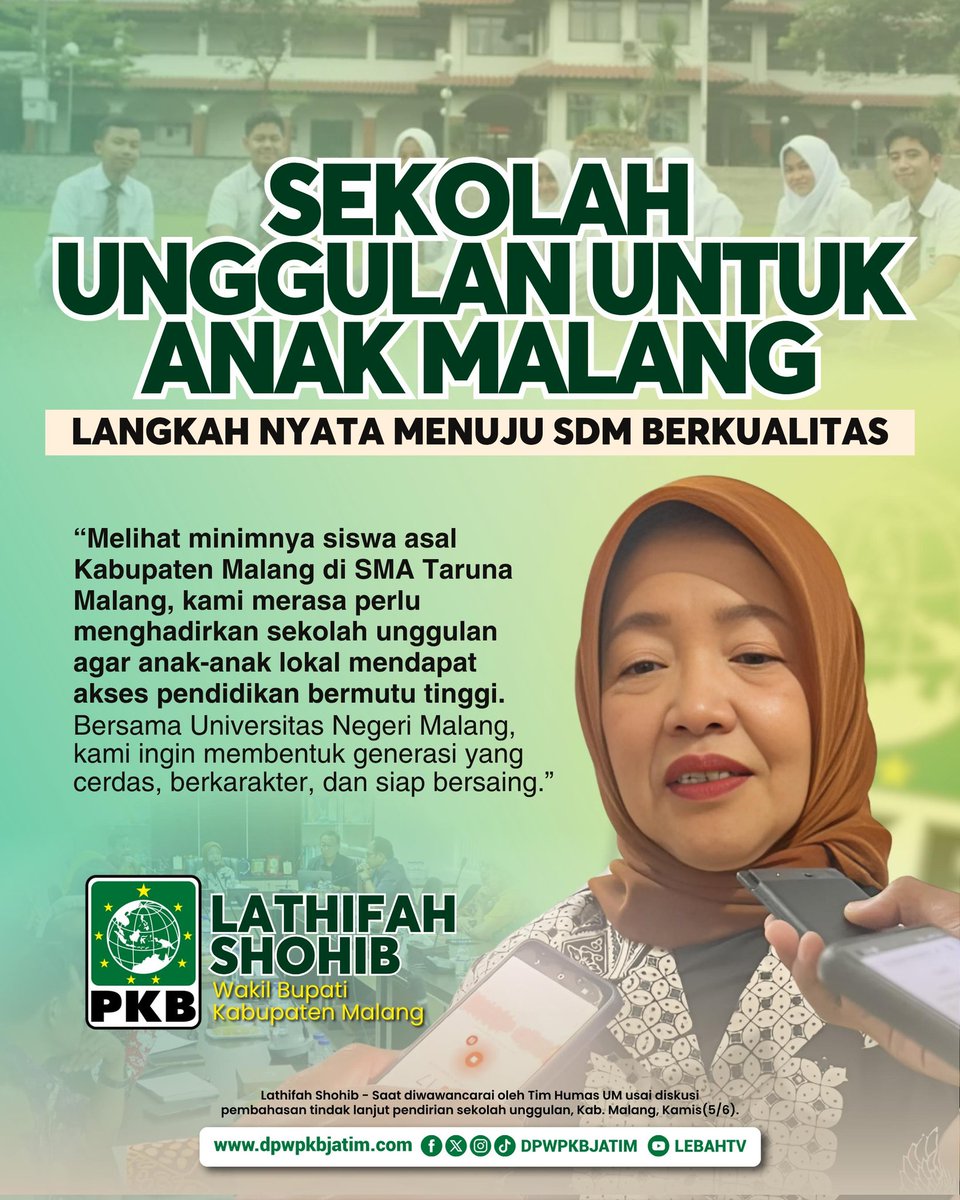 Bersama Universitas Negeri Malang, langkah ini diharapkan dapat memberikan akses pendidikan berkualitas bagi anak-anak lokal agar menjadi generasi cerdas, berkarakter, dan siap bersaing. 💪🎓

🌟 Pendidikan unggul untuk masa depan Malang yang lebih gemilang! 
#PendidikanBermutu