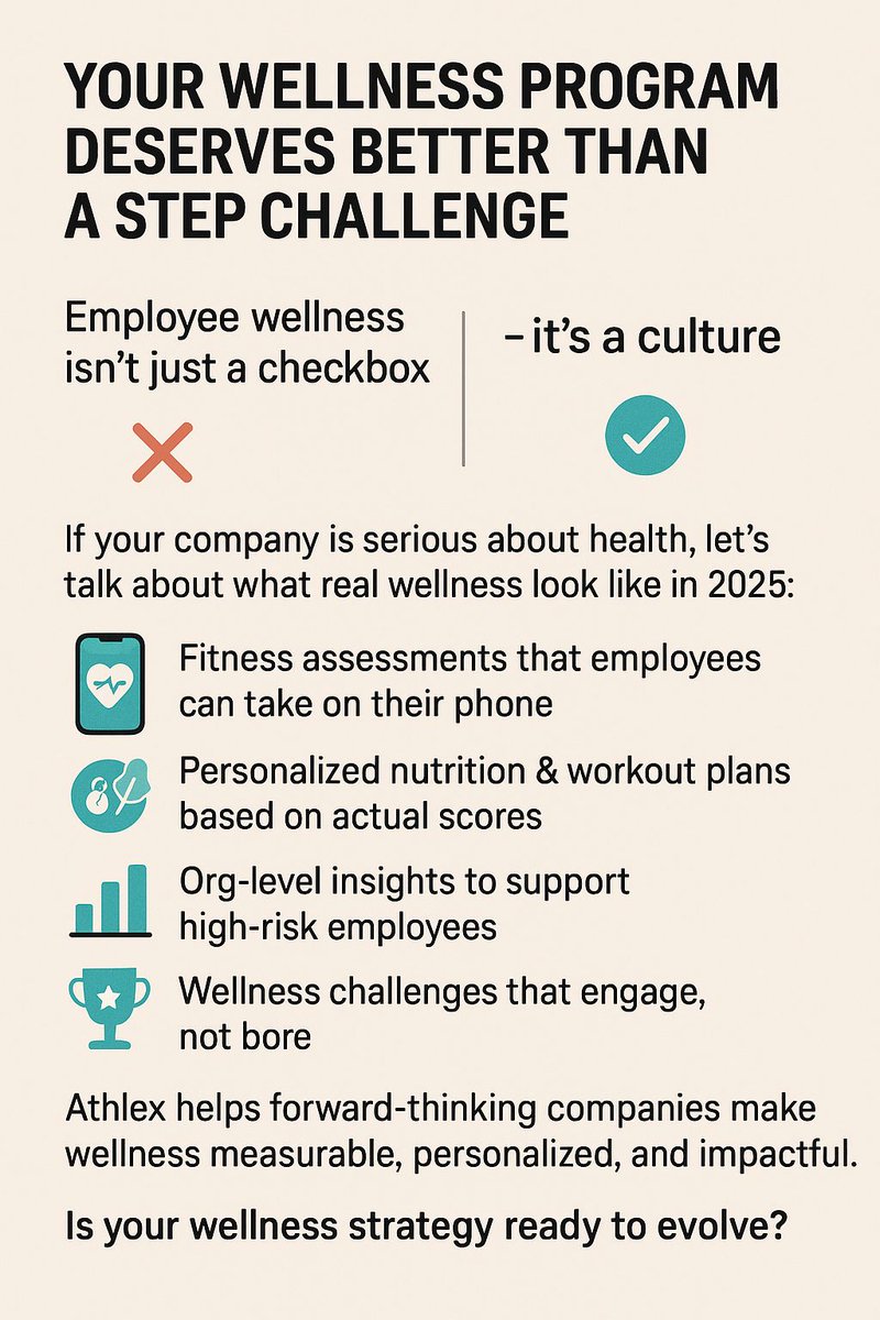 athlexinc's tweet photo. Your employee wellness program deserves better than just a step challenge. https://t.co/ZExzB0HAVI