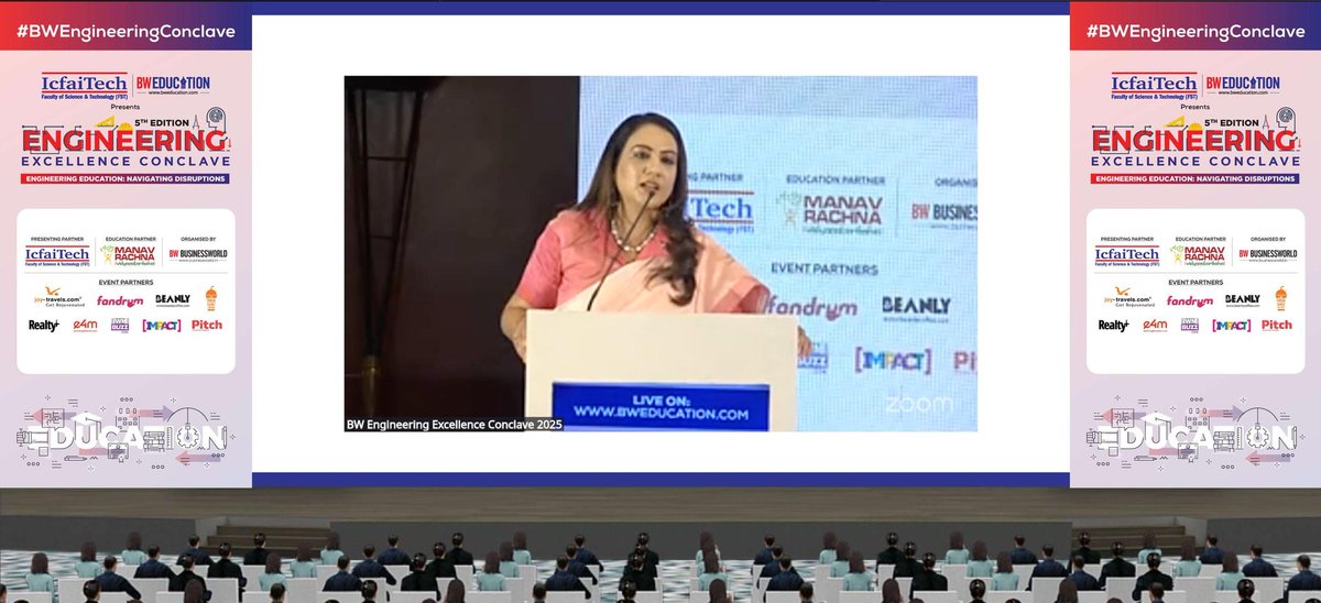 BWBusinessworld's tweet photo. LIVE: Watch @sonalgoelias IAS, Secretary, Government of Tripura, share insights on "Innovation for Self Reliance" at the 5th edition of the BW Education Engineering Excellence Conclave 2025
#BWEngineeringConclave
Join us on: https://t.co/g8u6LLDkwR https://t.co/L2megylG1W