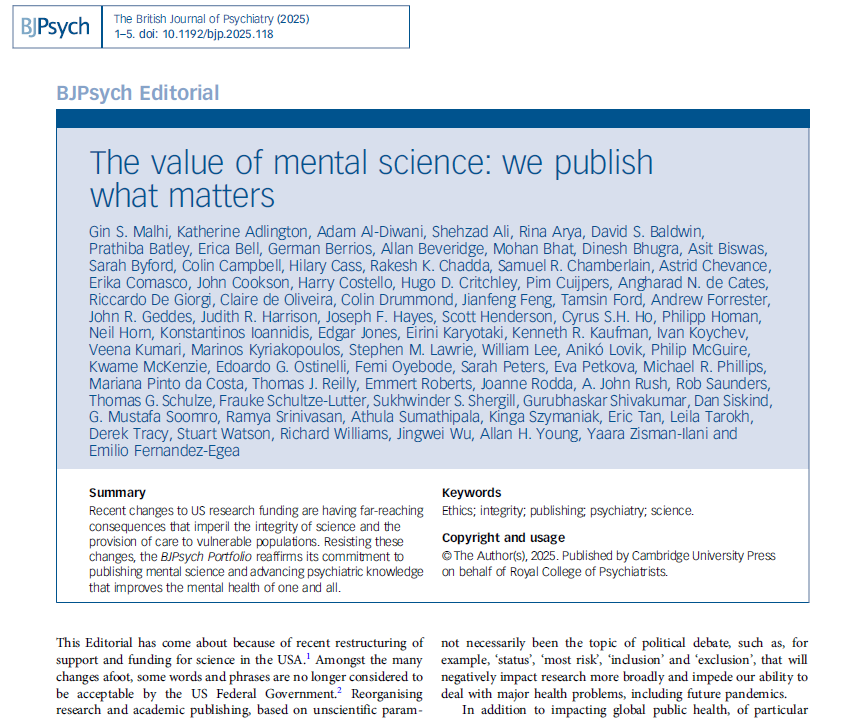 Derek Tracy (@derektracy1) on Twitter photo Our <a href="/TheBJPsych/">BJPsych Journals</a> editorial on integrity in science & academic freedom from political interference in mental health & neuroscience publishing. cambridge.org/core/journals/… <a href="/MaudsleyNHS/">NHS Maudsley</a> <a href="/KingsIoPPN/">Institute of Psychiatry, Psychology & Neuroscience</a> Our <a href="/TheBJPsych/">BJPsych Journals</a> editorial on integrity in science & academic freedom from political interference in mental health & neuroscience publishing. cambridge.org/core/journals/… <a href="/MaudsleyNHS/">NHS Maudsley</a> <a href="/KingsIoPPN/">Institute of Psychiatry, Psychology & Neuroscience</a>